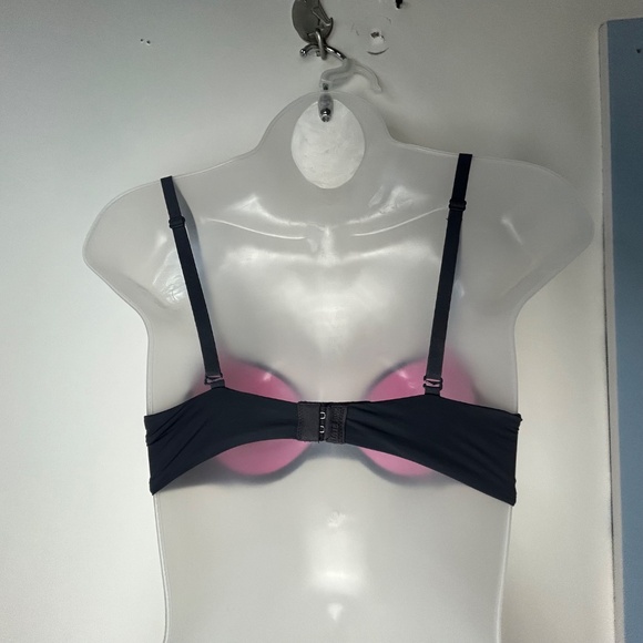 PINK Victoria's Secret Gray/Black‎ Campus Pushup Bra 34C - Picture 2 of 10